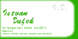 istvan dufek business card